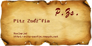 Pitz Zsófia névjegykártya